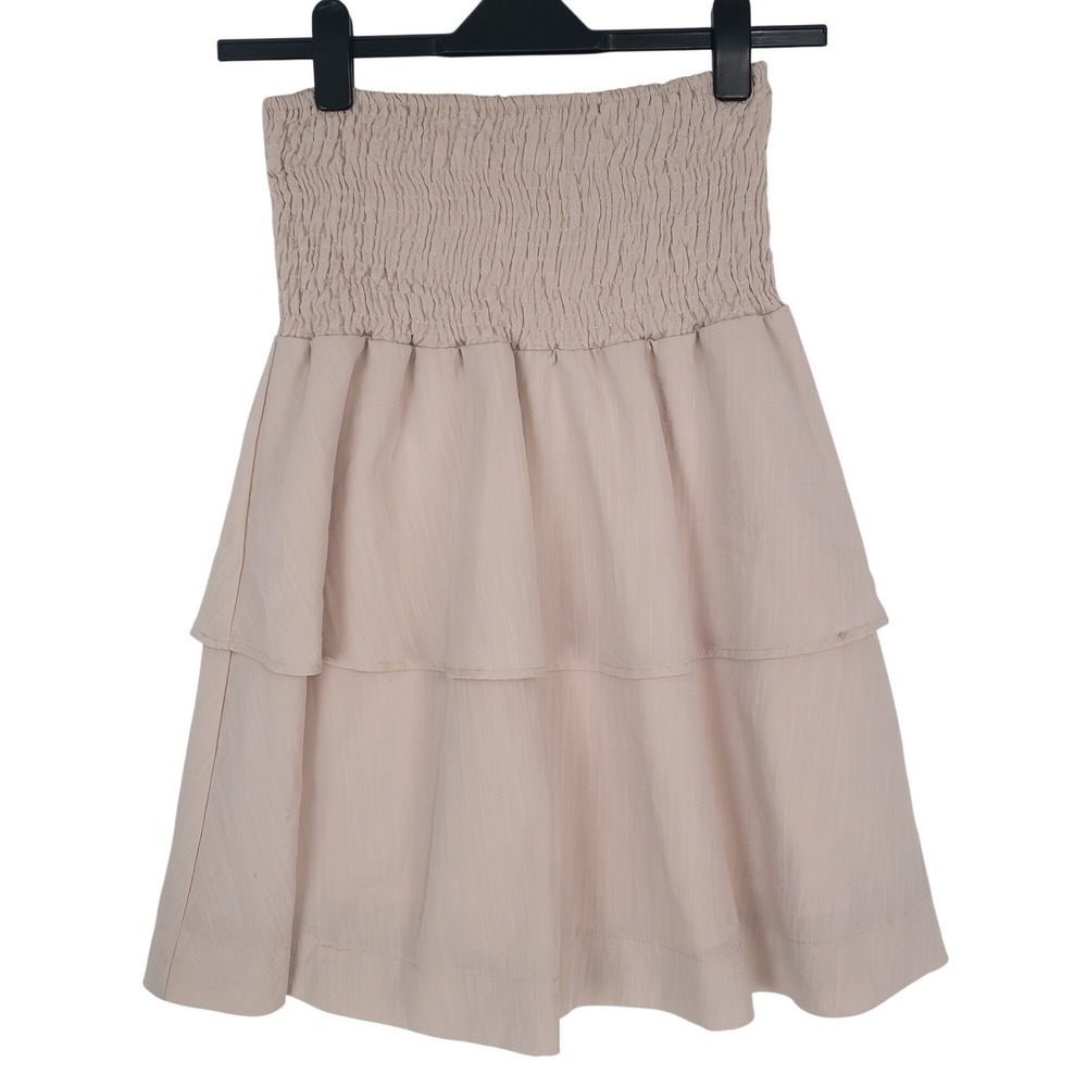 Teela New York Gathered Tiered Skirt Girls 18 Cream Smocked Rayon Blend SBT16-11